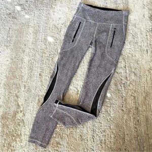lululemon Invigorate 7/8 Chakra Print Alpine White Black Yoga Pants Leggings: 4